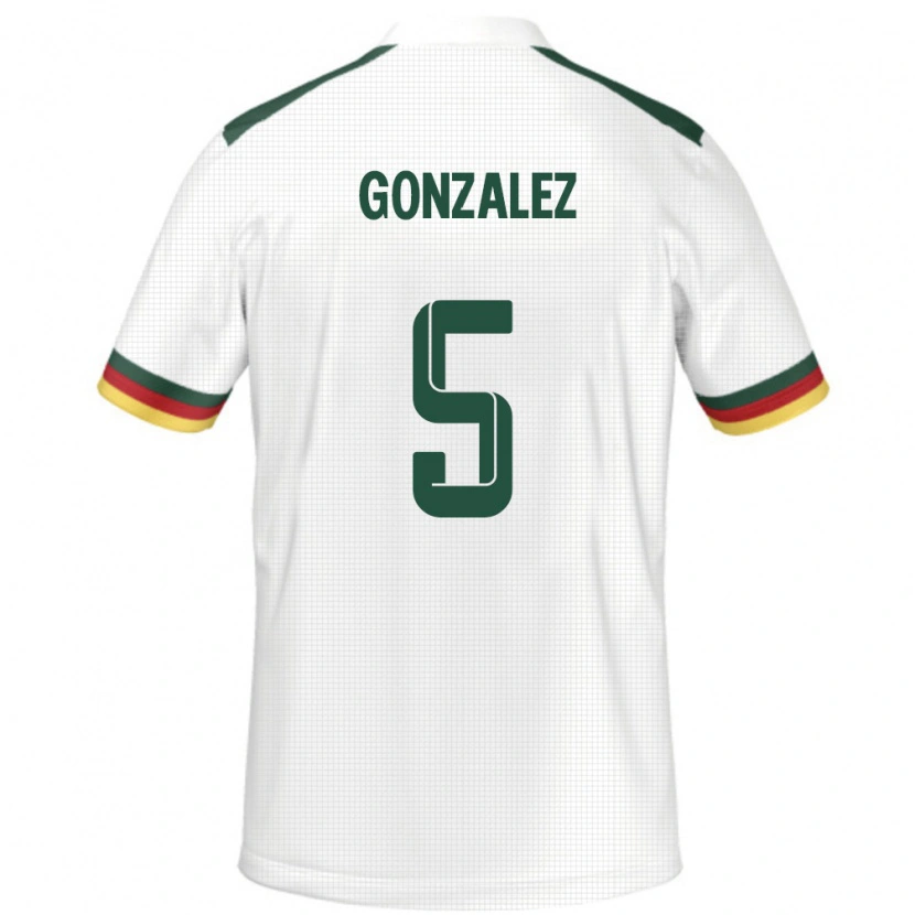 Danxen Niño Camiseta Camerún Oumar Gonzalez #5 Blanco 2ª Equipación 24-26 La Camisa México