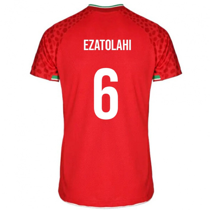Danxen Niño Camiseta Irán Saeid Ezatolahi #6 Rojo 2ª Equipación 24-26 La Camisa México