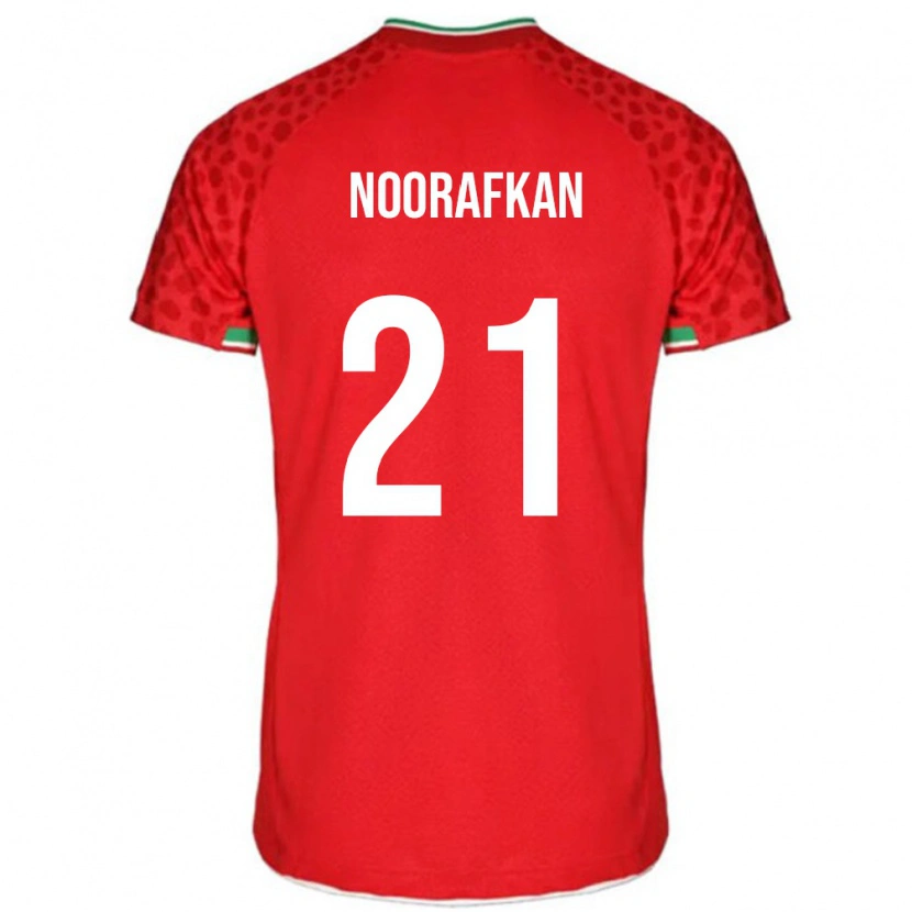 Danxen Niño Camiseta Irán Omid Noorafkan #21 Rojo 2ª Equipación 24-26 La Camisa México