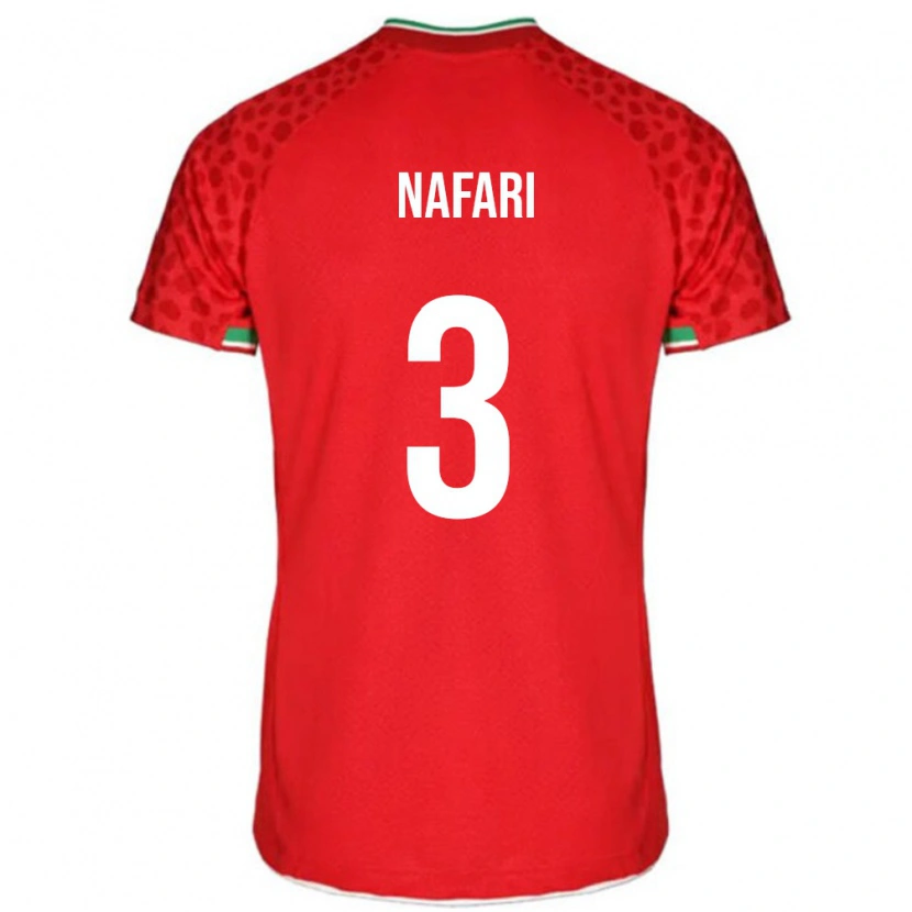 Danxen Niño Camiseta Irán Hesam Nafari #3 Rojo 2ª Equipación 24-26 La Camisa México