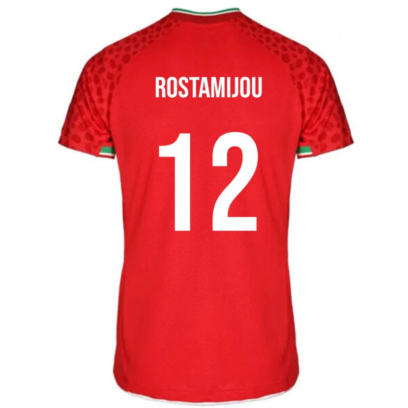 Danxen Niño Camiseta Irán Alireza Rostamijou #12 Rojo 2ª Equipación 24-26 La Camisa México