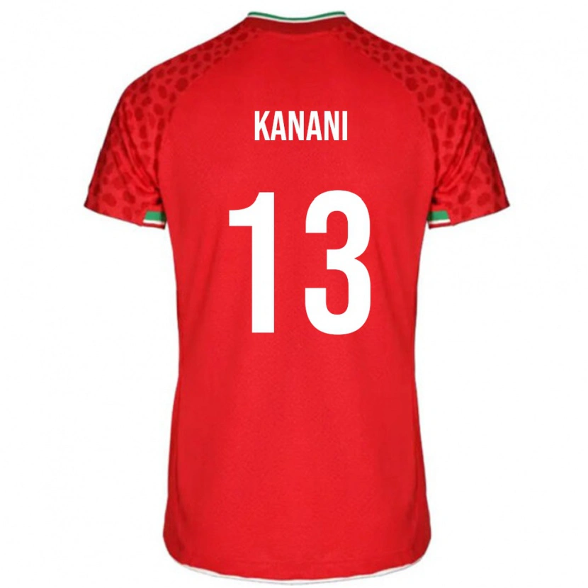 Danxen Niño Camiseta Irán Hossein Kanani #13 Rojo 2ª Equipación 24-26 La Camisa México