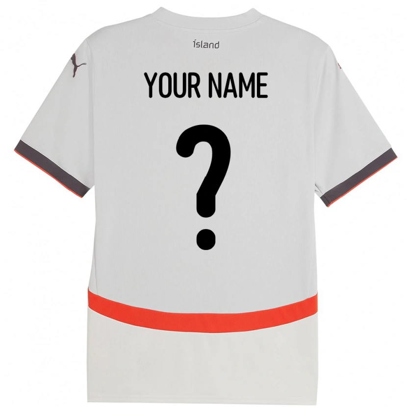 Danxen Niño Camiseta Islandia Su Nombre #0 Blanco 2ª Equipación 24-26 La Camisa México