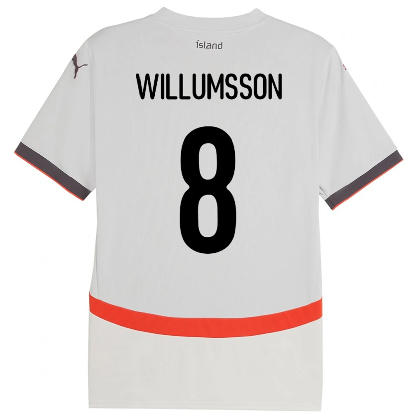 Danxen Niño Camiseta Islandia Brynjólfur Andersen Willumsson #8 Blanco 2ª Equipación 24-26 La Camisa México