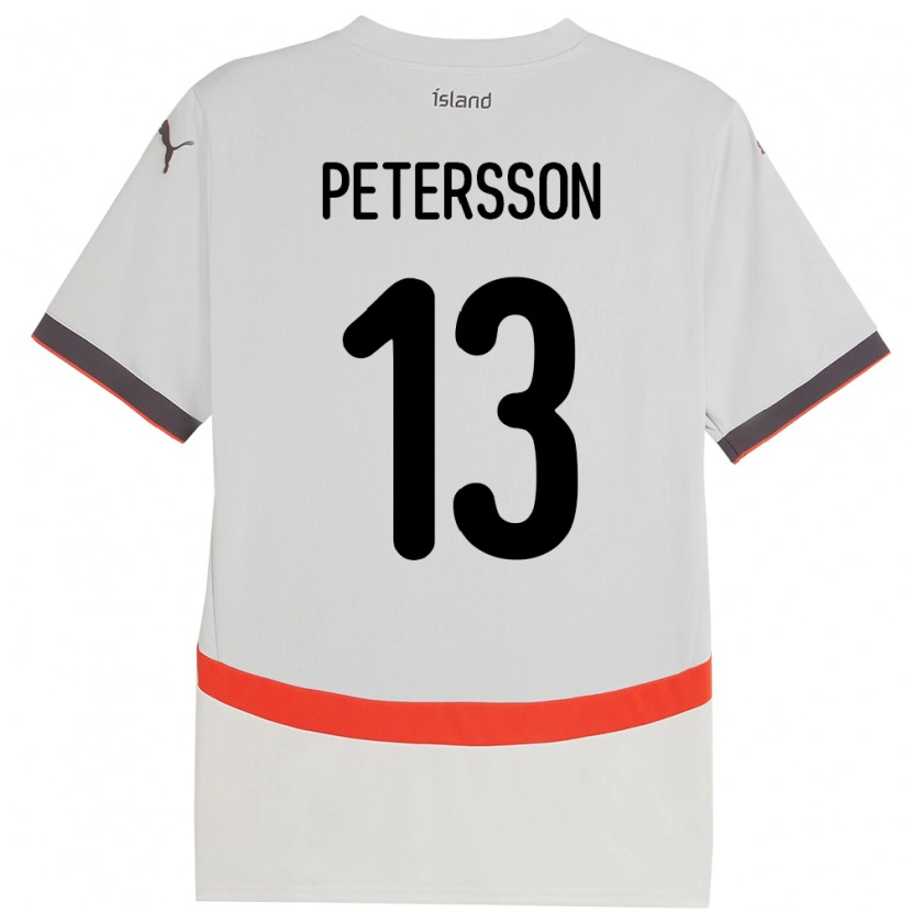 Danxen Niño Camiseta Islandia Lúkas Petersson #13 Blanco 2ª Equipación 24-26 La Camisa México