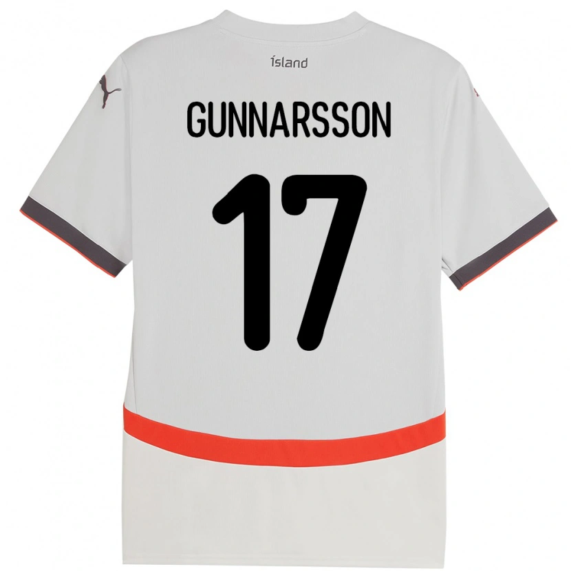 Danxen Niño Camiseta Islandia Aron Gunnarsson #17 Blanco 2ª Equipación 24-26 La Camisa México