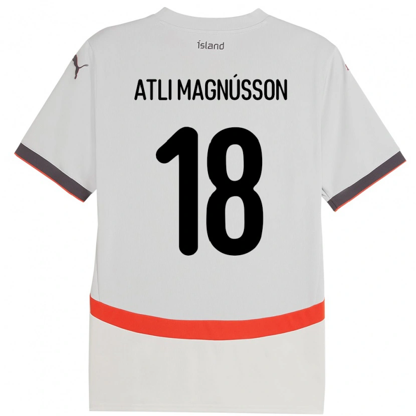 Danxen Niño Camiseta Islandia Saevar Atli Magnússon #18 Blanco 2ª Equipación 24-26 La Camisa México