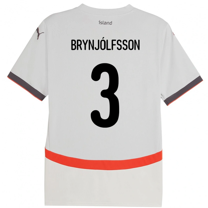 Danxen Niño Camiseta Islandia Bjarni Gudjón Brynjólfsson #3 Blanco 2ª Equipación 24-26 La Camisa México