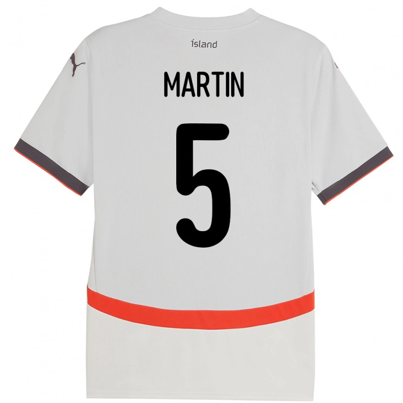 Danxen Niño Camiseta Islandia Markús Andri Daníelsson Martin #5 Blanco 2ª Equipación 24-26 La Camisa México