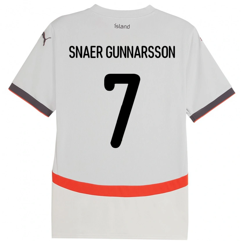 Danxen Niño Camiseta Islandia Gabríel Snaer Gunnarsson #7 Blanco 2ª Equipación 24-26 La Camisa México