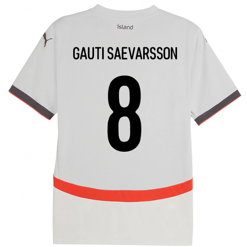Danxen Niño Camiseta Islandia Gudmar Gauti Saevarsson #8 Blanco 2ª Equipación 24-26 La Camisa México