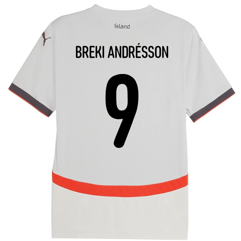 Danxen Niño Camiseta Islandia Benoný Breki Andrésson #9 Blanco 2ª Equipación 24-26 La Camisa México