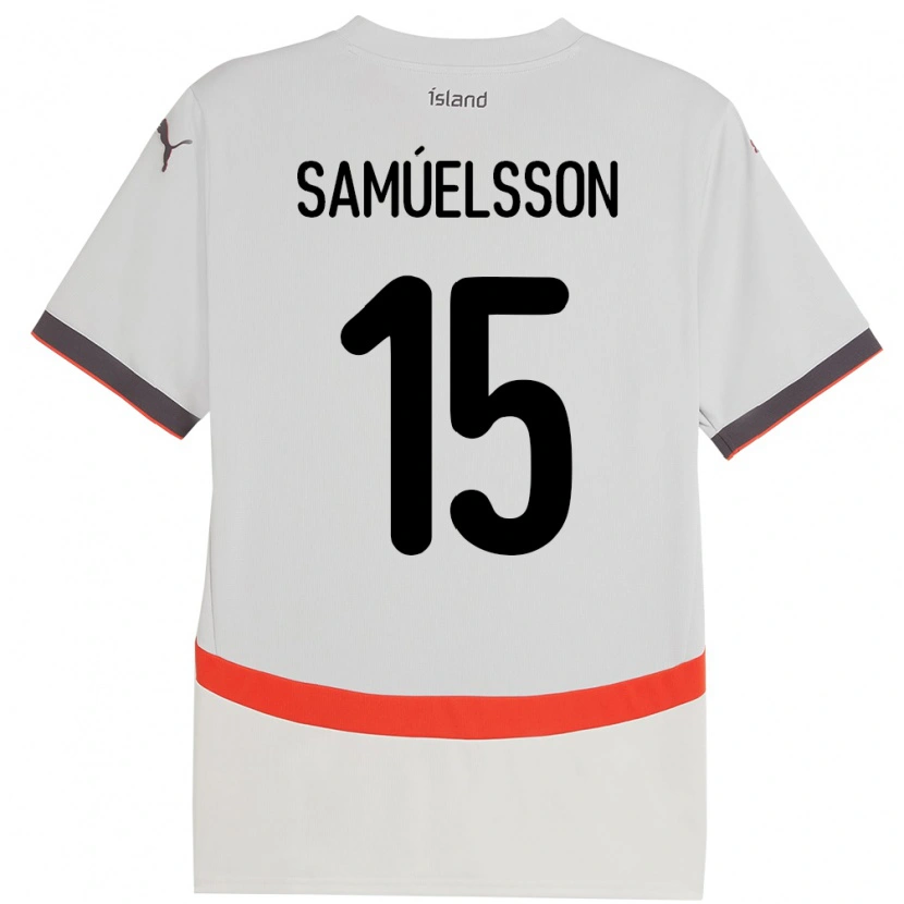 Danxen Niño Camiseta Islandia Birkir Hrafn Samúelsson #15 Blanco 2ª Equipación 24-26 La Camisa México