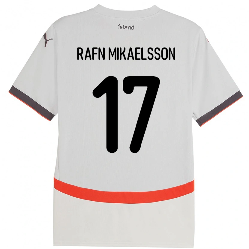 Danxen Niño Camiseta Islandia Hilmir Rafn Mikaelsson #17 Blanco 2ª Equipación 24-26 La Camisa México