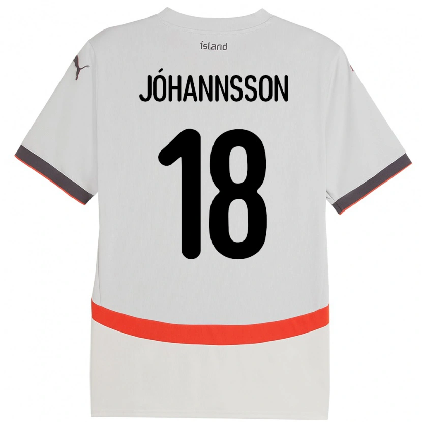 Danxen Niño Camiseta Islandia Helgi Jóhannsson #18 Blanco 2ª Equipación 24-26 La Camisa México