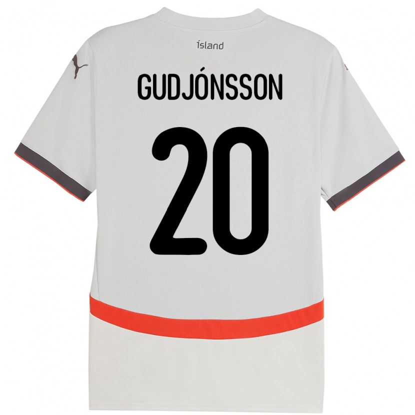 Danxen Niño Camiseta Islandia Alexander Máni Gudjónsson #20 Blanco 2ª Equipación 24-26 La Camisa México