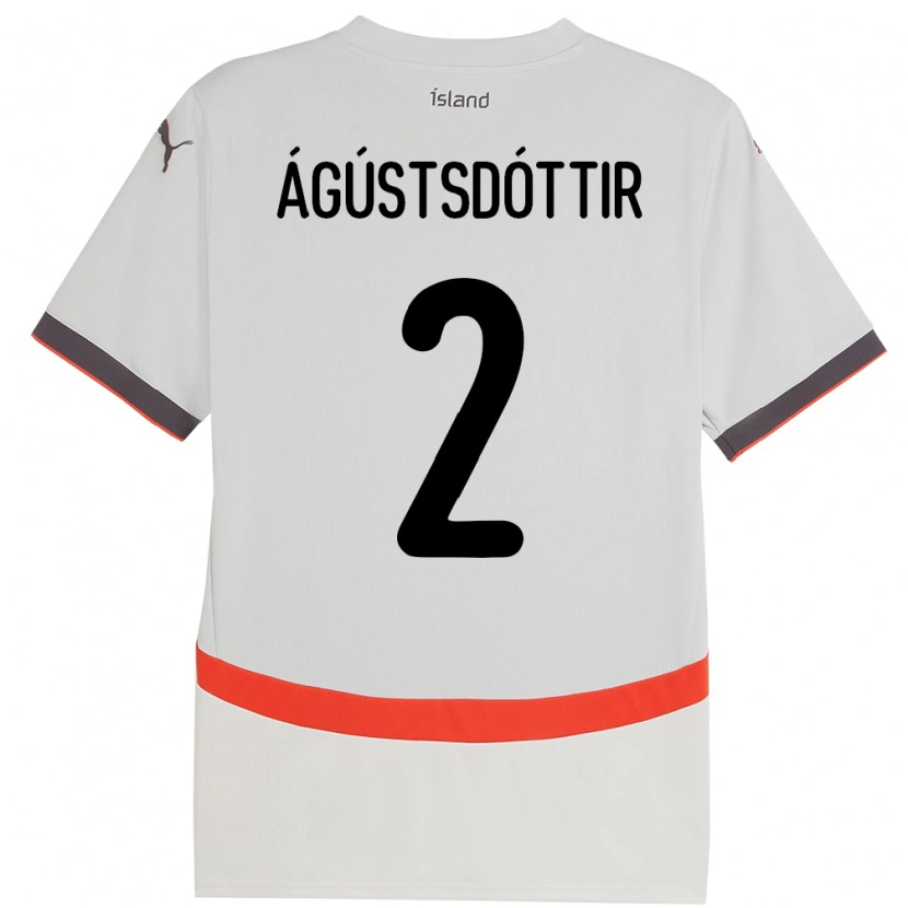 Danxen Niño Camiseta Islandia Berglind Rós Ágústsdóttir #2 Blanco 2ª Equipación 24-26 La Camisa México