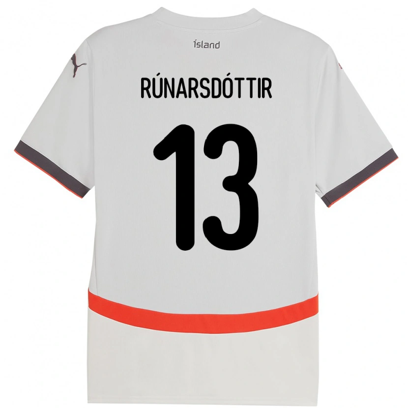 Danxen Niño Camiseta Islandia Cecilía Rán Rúnarsdóttir #13 Blanco 2ª Equipación 24-26 La Camisa México