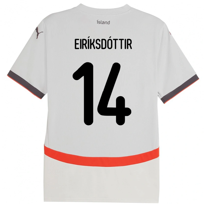 Danxen Niño Camiseta Islandia Hlín Eiríksdóttir #14 Blanco 2ª Equipación 24-26 La Camisa México