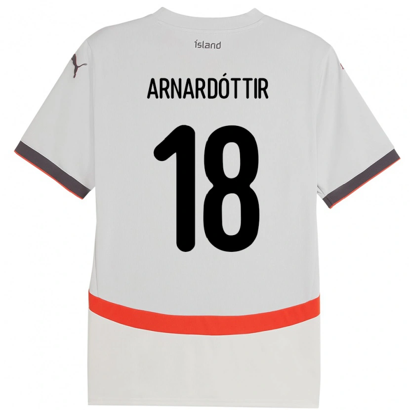 Danxen Niño Camiseta Islandia Guðrún Arnardóttir #18 Blanco 2ª Equipación 24-26 La Camisa México