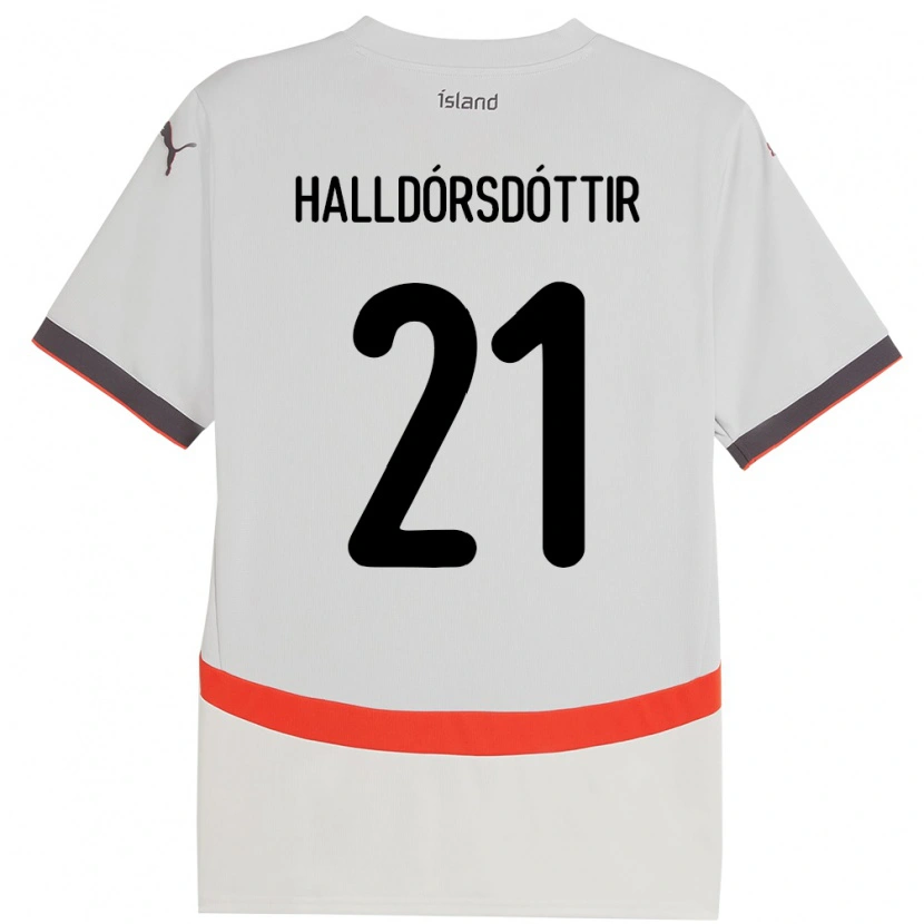 Danxen Niño Camiseta Islandia Hafrún Rakel Halldórsdóttir #21 Blanco 2ª Equipación 24-26 La Camisa México