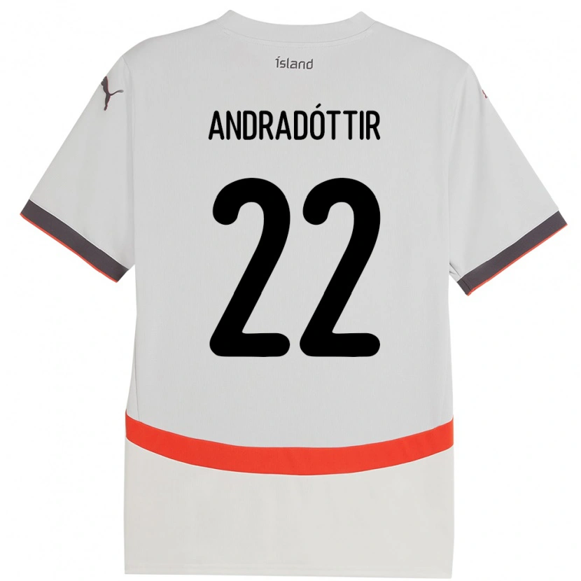 Danxen Niño Camiseta Islandia Amanda Andradóttir #22 Blanco 2ª Equipación 24-26 La Camisa México