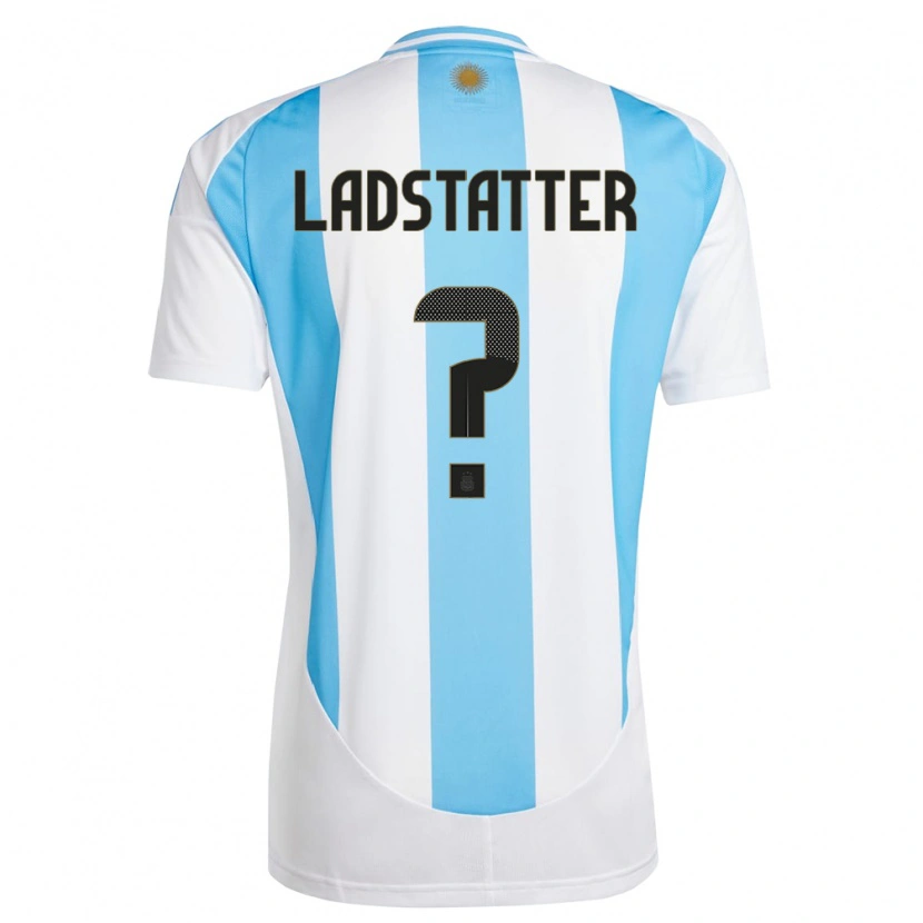 Danxen Hombre Camiseta Argentina Agustín Ladstatter #0 Blanco Azul 1ª Equipación 24-26 La Camisa México
