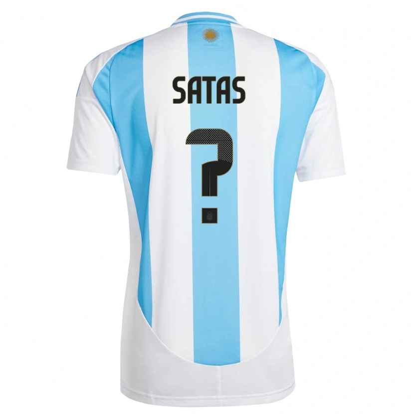 Danxen Hombre Camiseta Argentina Matías Satas #0 Blanco Azul 1ª Equipación 24-26 La Camisa México