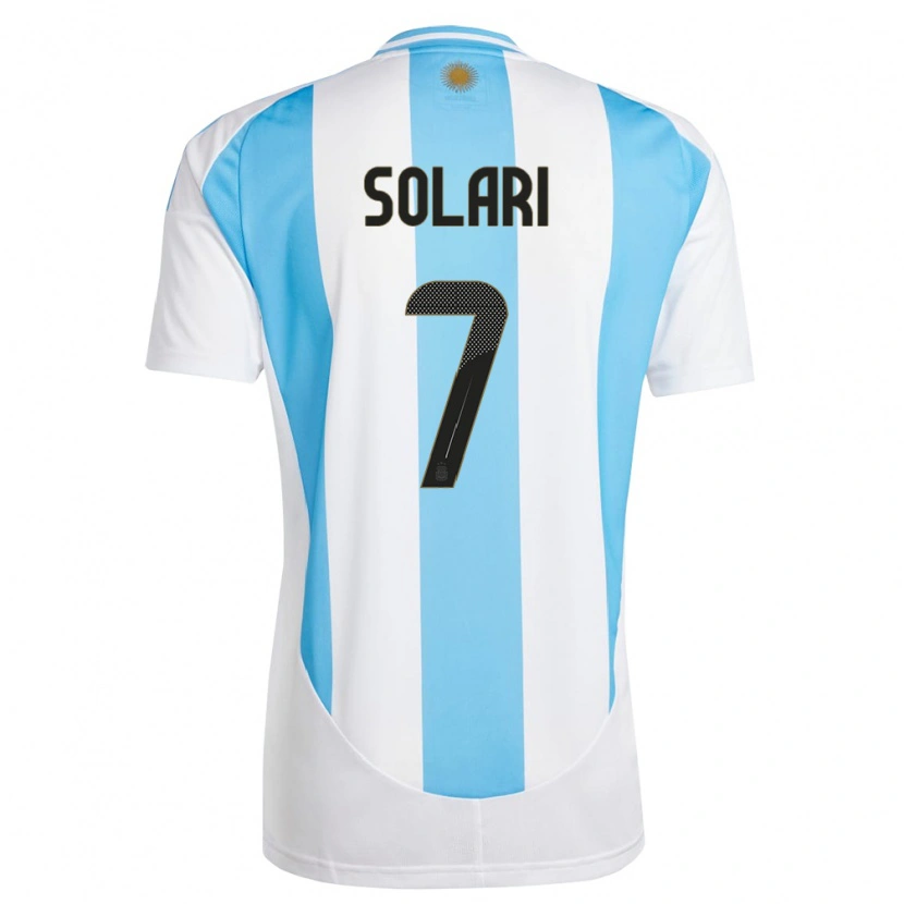 Danxen Hombre Camiseta Argentina Pablo Solari #7 Blanco Azul 1ª Equipación 24-26 La Camisa México