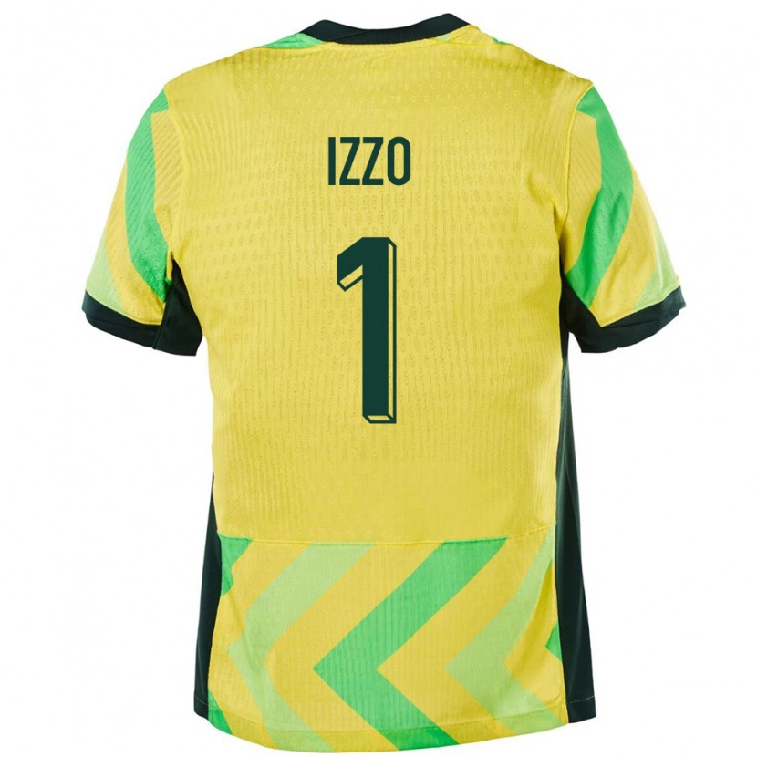Danxen Hombre Camiseta Australia Paul Izzo #1 Dorado 1ª Equipación 24-26 La Camisa México