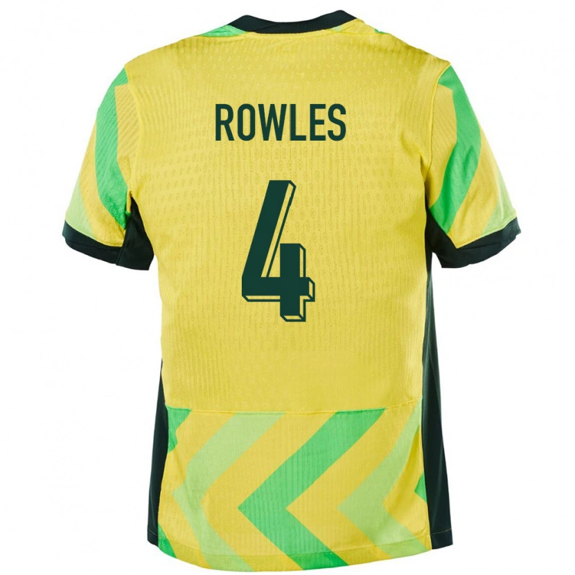 Danxen Hombre Camiseta Australia Kye Rowles #4 Dorado 1ª Equipación 24-26 La Camisa México