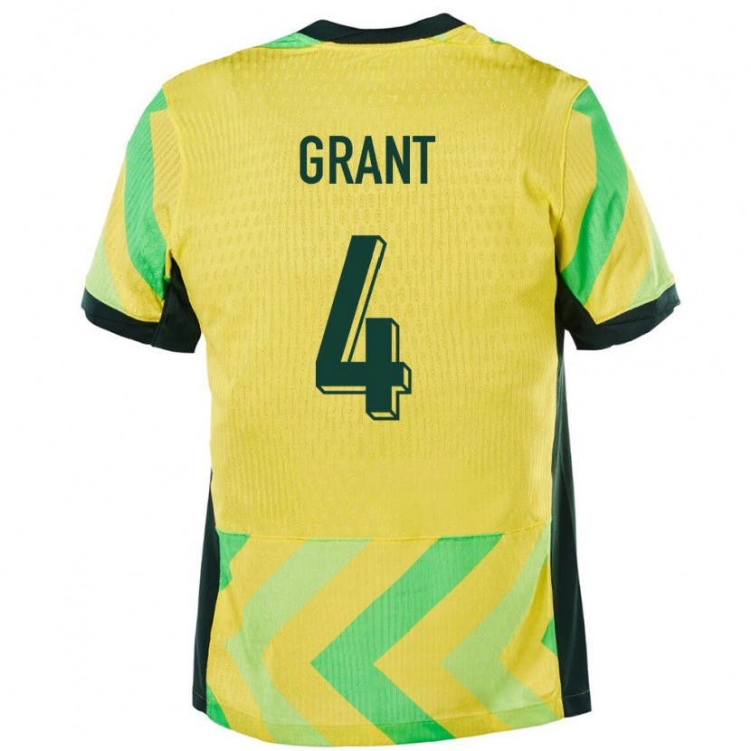 Danxen Hombre Camiseta Australia Rhyan Grant #4 Dorado 1ª Equipación 24-26 La Camisa México