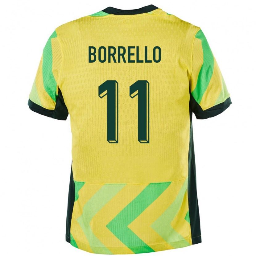Danxen Hombre Camiseta Australia Brandon Borrello #11 Dorado 1ª Equipación 24-26 La Camisa México