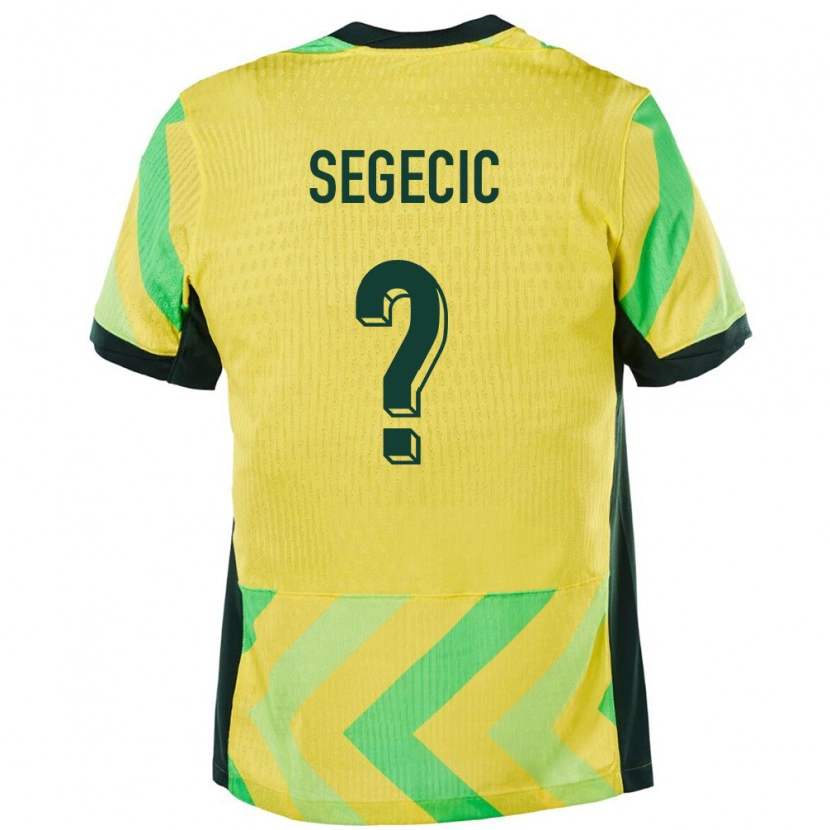 Danxen Hombre Camiseta Australia Adrian Segecic #0 Dorado 1ª Equipación 24-26 La Camisa México