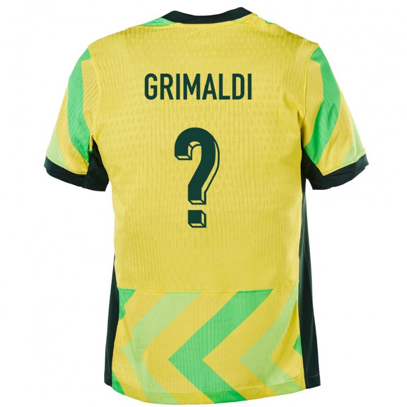 Danxen Hombre Camiseta Australia Matthew Grimaldi #0 Dorado 1ª Equipación 24-26 La Camisa México