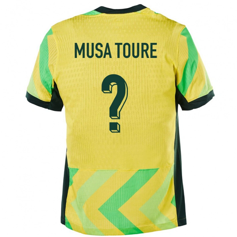 Danxen Hombre Camiseta Australia Musa Toure #0 Dorado 1ª Equipación 24-26 La Camisa México