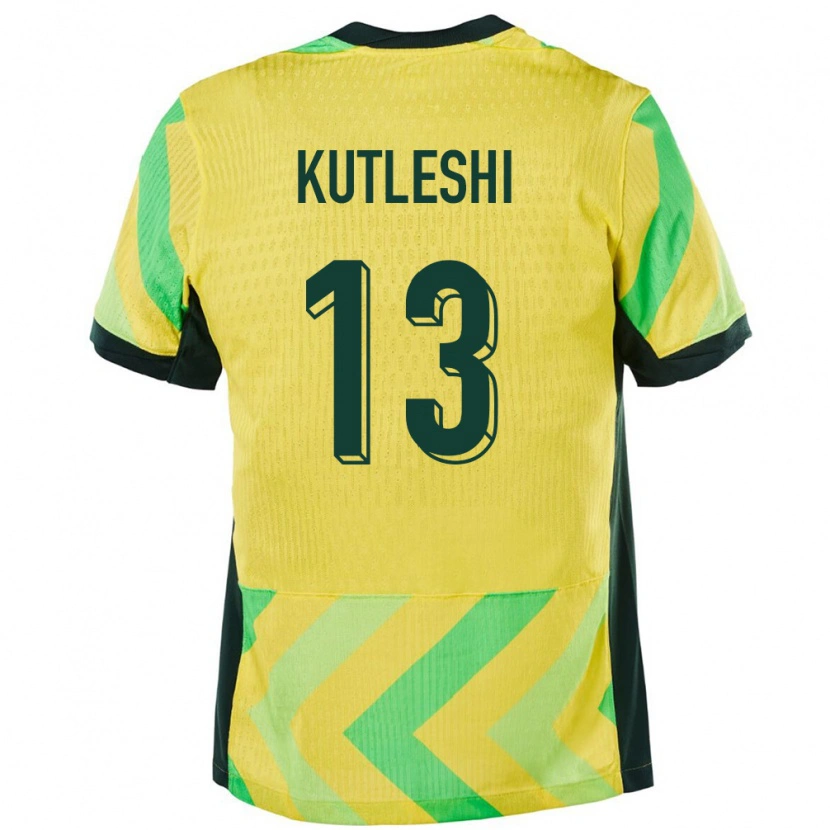 Danxen Hombre Camiseta Australia Besian Kutleshi #13 Dorado 1ª Equipación 24-26 La Camisa México