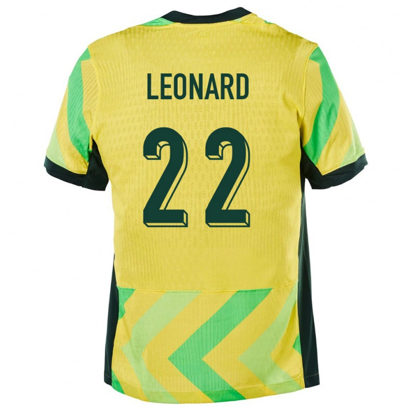 Danxen Hombre Camiseta Australia Dylan Leonard #22 Dorado 1ª Equipación 24-26 La Camisa México