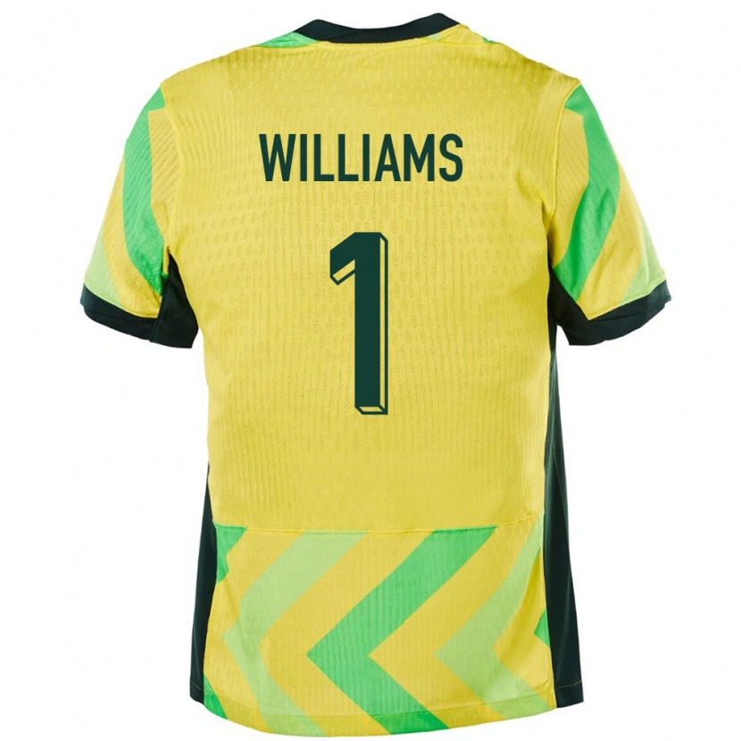 Danxen Hombre Camiseta Australia Lydia Williams #1 Dorado 1ª Equipación 24-26 La Camisa México