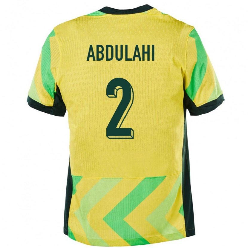 Danxen Hombre Camiseta Australia Idrus Abdulahi #2 Dorado 1ª Equipación 24-26 La Camisa México