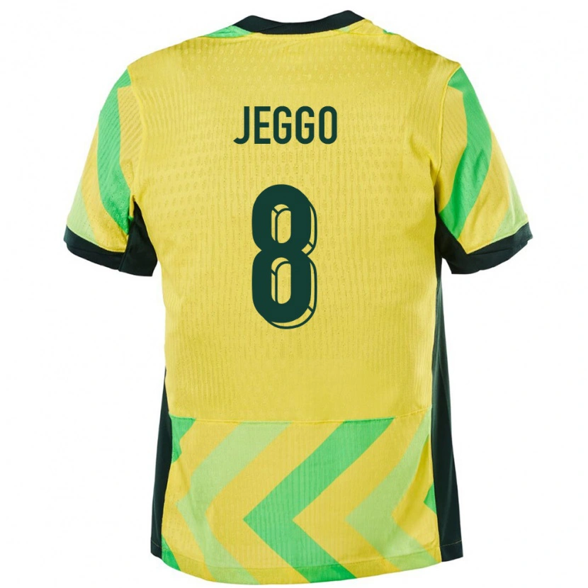 Danxen Hombre Camiseta Australia James Jeggo #8 Dorado 1ª Equipación 24-26 La Camisa México