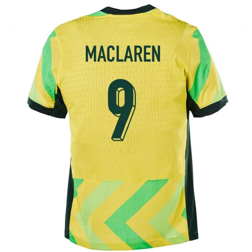 Danxen Hombre Camiseta Australia Jamie Maclaren #9 Dorado 1ª Equipación 24-26 La Camisa México