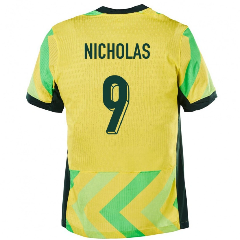 Danxen Hombre Camiseta Australia Nicholas Dagostino #9 Dorado 1ª Equipación 24-26 La Camisa México