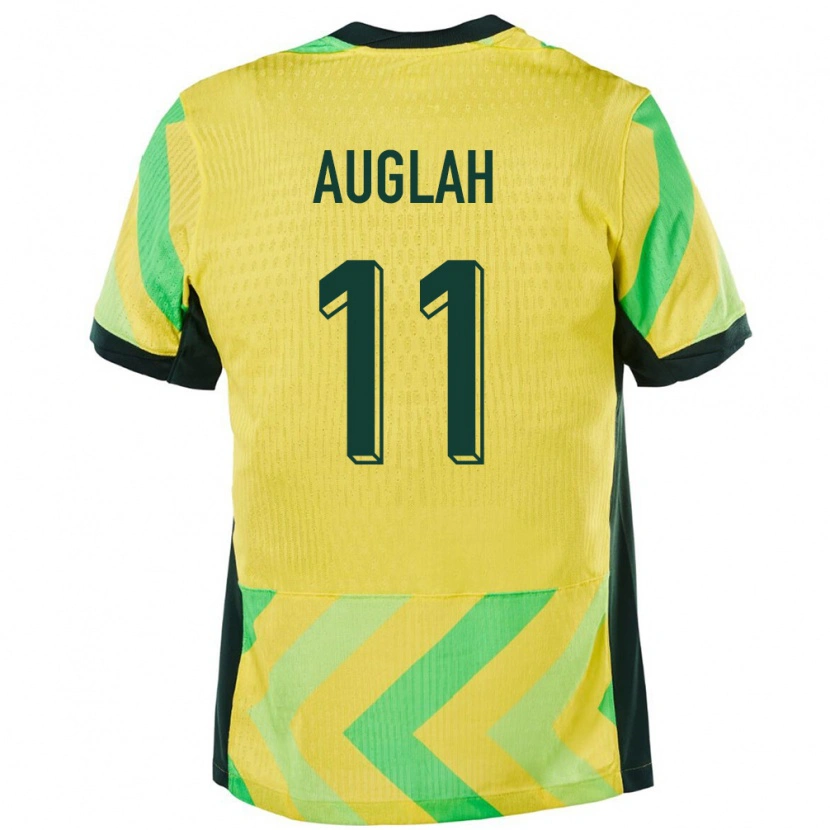 Danxen Hombre Camiseta Australia Ali Auglah #11 Dorado 1ª Equipación 24-26 La Camisa México