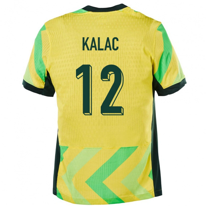 Danxen Hombre Camiseta Australia Oliver Kalac #12 Dorado 1ª Equipación 24-26 La Camisa México