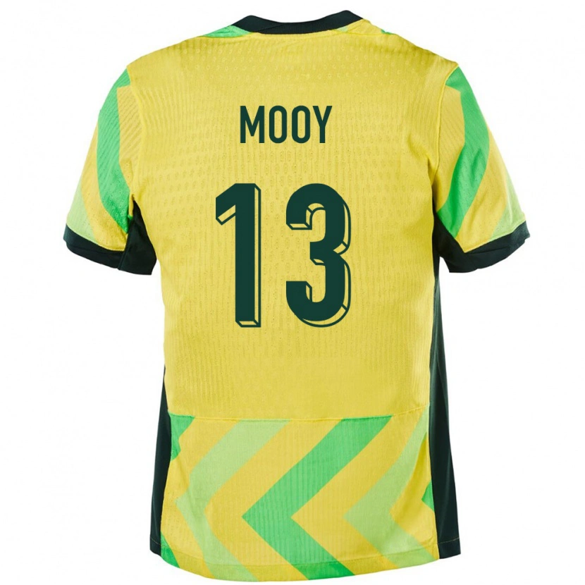 Danxen Hombre Camiseta Australia Aaron Mooy #13 Dorado 1ª Equipación 24-26 La Camisa México