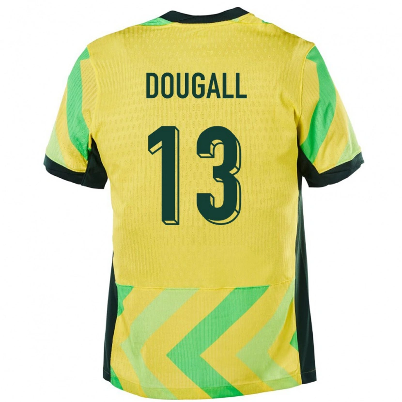 Danxen Hombre Camiseta Australia Kenny Dougall #13 Dorado 1ª Equipación 24-26 La Camisa México