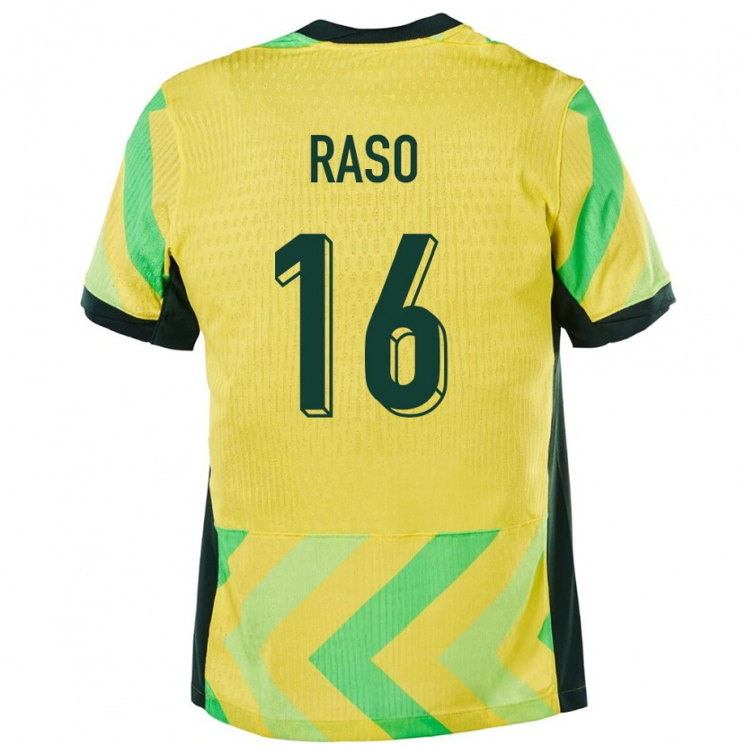 Danxen Hombre Camiseta Australia Hayley Raso #16 Dorado 1ª Equipación 24-26 La Camisa México