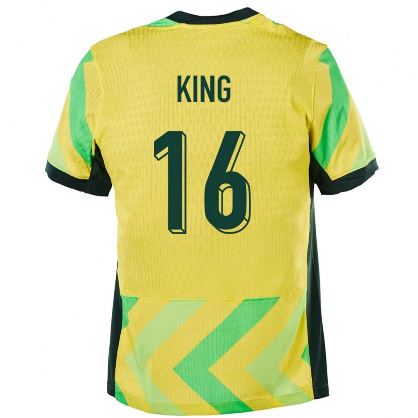 Danxen Hombre Camiseta Australia Joel King #16 Dorado 1ª Equipación 24-26 La Camisa México