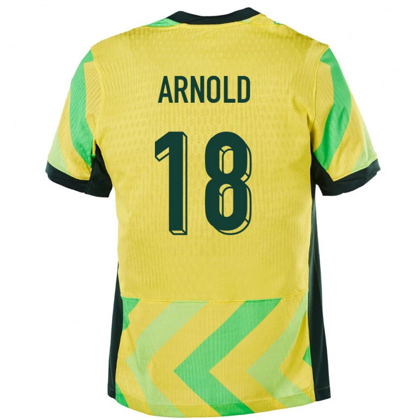 Danxen Hombre Camiseta Australia Mackenzie Arnold #18 Dorado 1ª Equipación 24-26 La Camisa México